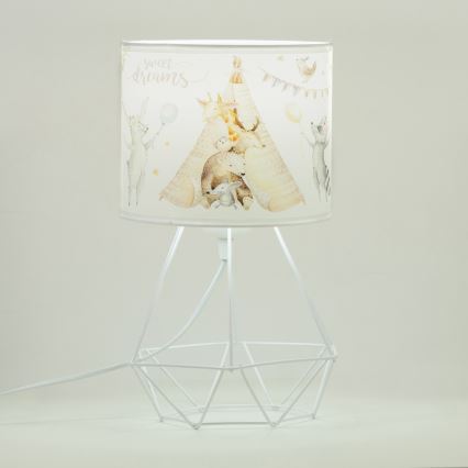 Lampada da tavolo per bambini KIDS ROOM 1xE27/60W/230V Ø 18 cm, con animaletti