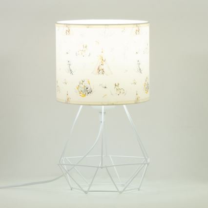 Lampada da tavolo per bambini KIDS ROOM 1xE27/60W/230V Ø 18 cm con animaletti