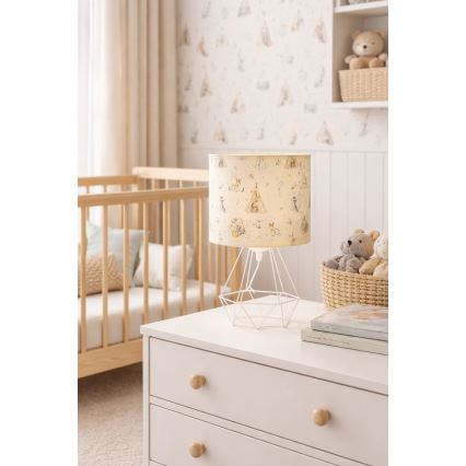 Lampada da tavolo per bambini KIDS ROOM 1xE27/60W/230V Ø 18 cm con animaletti