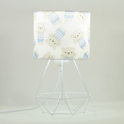 Lampada da tavolo per bambini KIDS ROOM 1xE27/60W/230V Ø 18 cm con orsetto