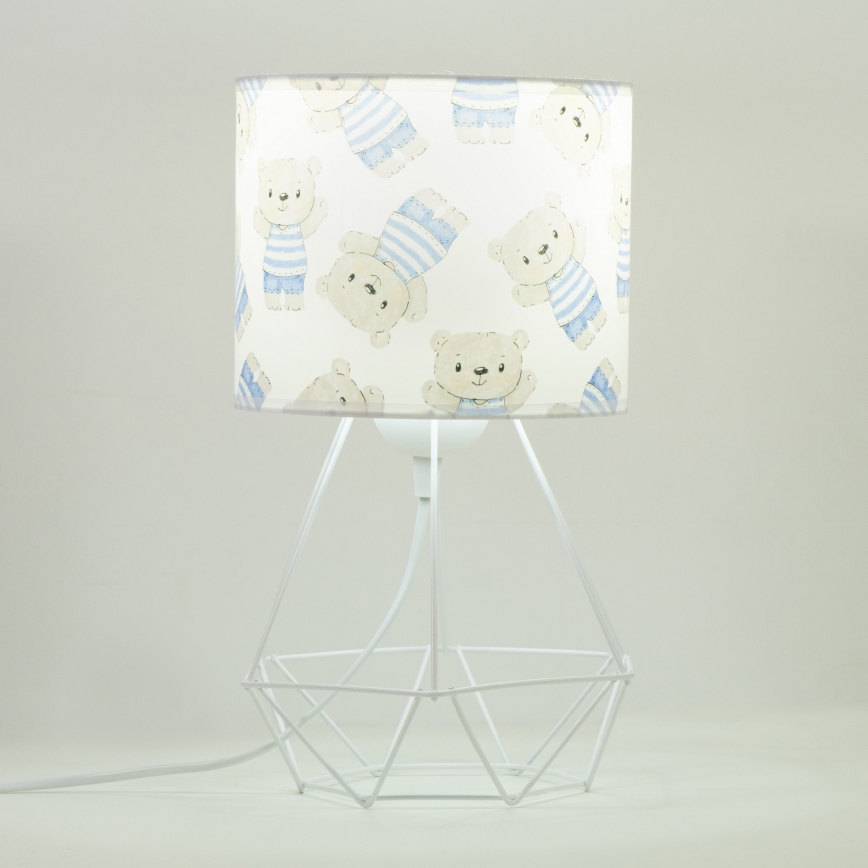 Lampada da tavolo per bambini KIDS ROOM 1xE27/60W/230V Ø 18 cm con orsetto