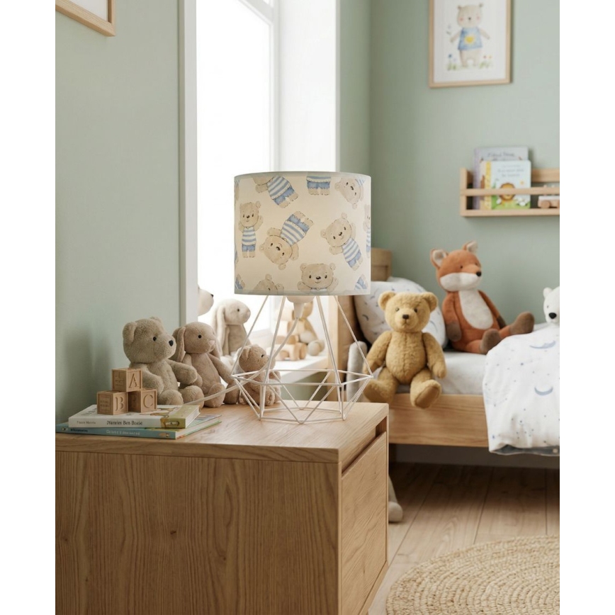 Lampada da tavolo per bambini KIDS ROOM 1xE27/60W/230V Ø 18 cm con orsetto