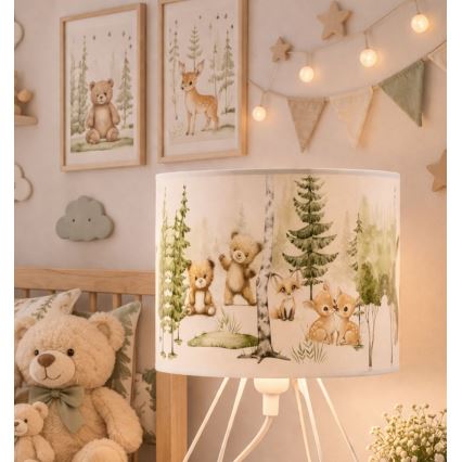 Lampada da tavolo per bambini KIDS ROOM 1xE27/60W/230V Ø 18 cm, con simpatici animaletti