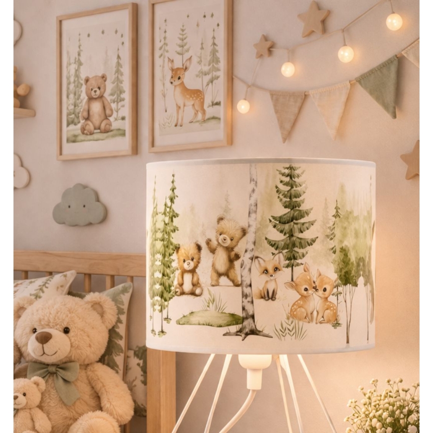 Lampada da tavolo per bambini KIDS ROOM 1xE27/60W/230V Ø 18 cm, con simpatici animaletti