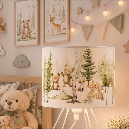 Lampada da tavolo per bambini KIDS ROOM 1xE27/60W/230V Ø 18 cm, con simpatici animaletti