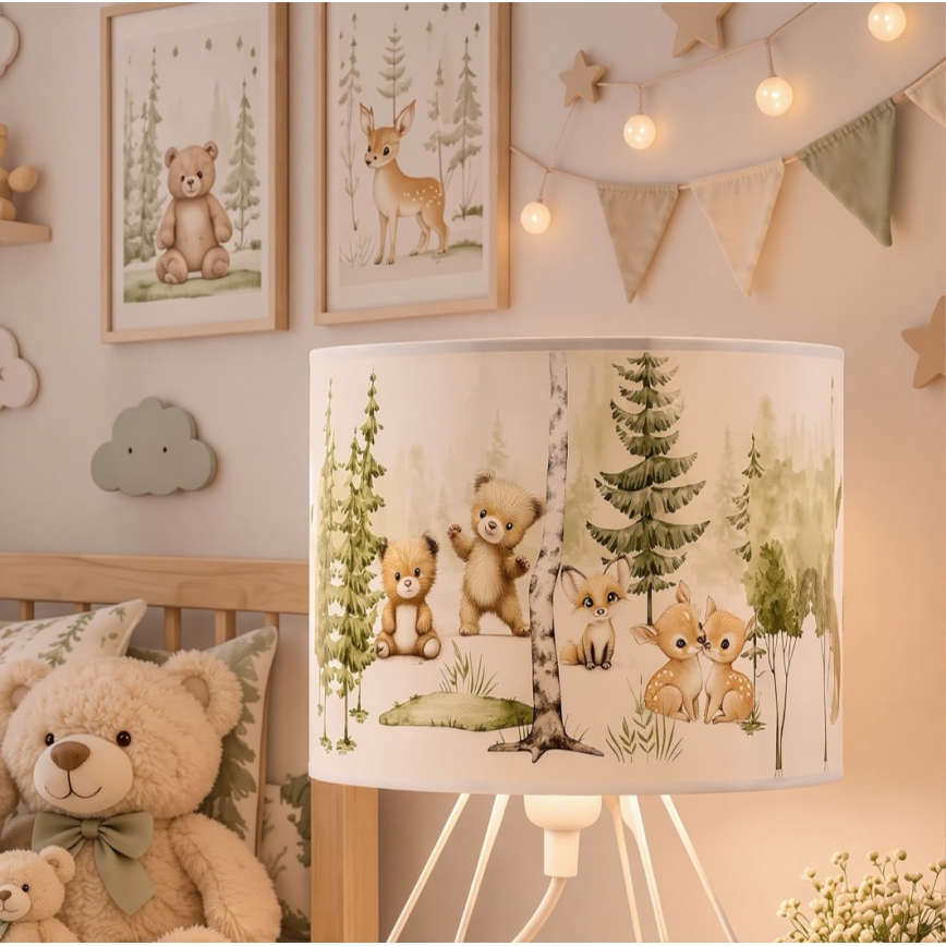 Lampada da tavolo per bambini KIDS ROOM 1xE27/60W/230V Ø 18 cm, con simpatici animaletti