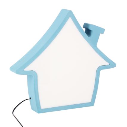 Lampada da tavolo per bambini LED HOUSE 10W 230V blu