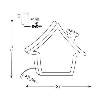 Lampada da tavolo per bambini LED HOUSE 10W 230V blu
