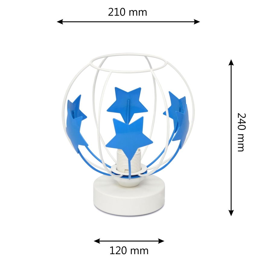 Lampada da tavolo per bambini STARS 1xE27/15W/230V blu/bianco