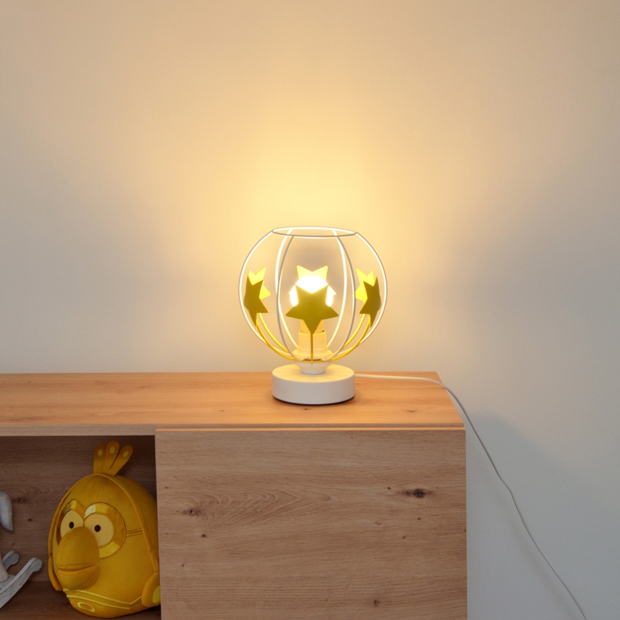 Lampada da tavolo per bambini STARS 1xE27/15W/230V giallo/bianco