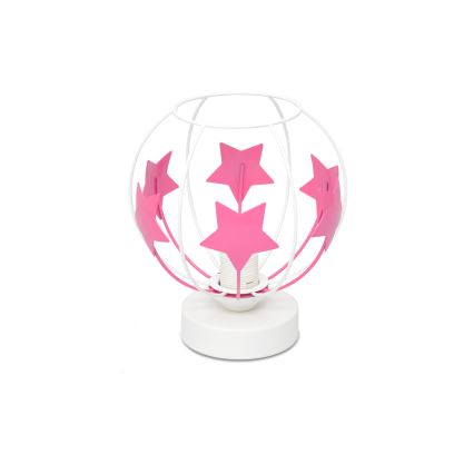 Lampada da tavolo per bambini STARS 1xE27/15W/230V rosa/bianco