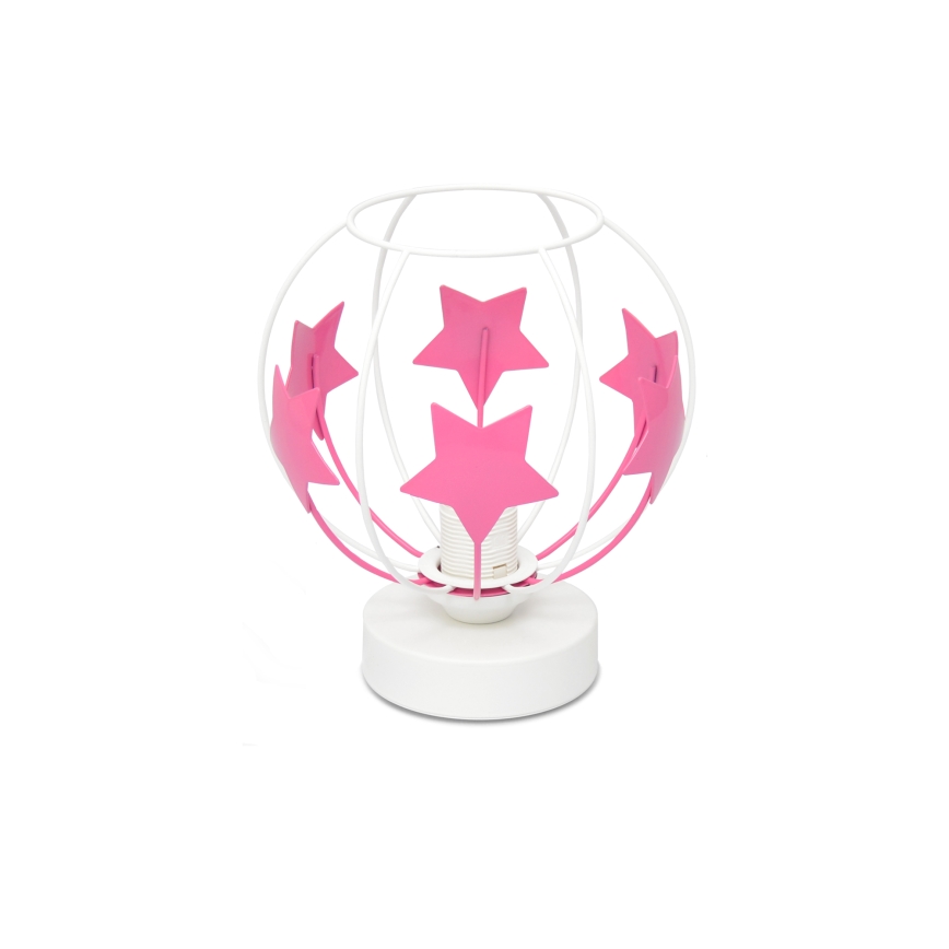 Lampada da tavolo per bambini STARS 1xE27/15W/230V rosa/bianco