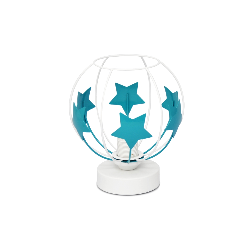 Lampada da tavolo per bambini STARS 1xE27/15W/230V turchese/bianco