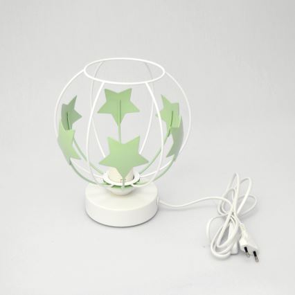 Lampada da tavolo per bambini STARS 1xE27/15W/230V verde/bianco