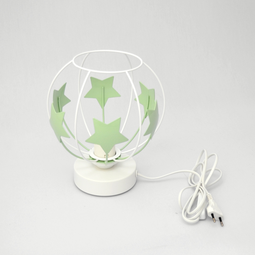 Lampada da tavolo per bambini STARS 1xE27/15W/230V verde/bianco