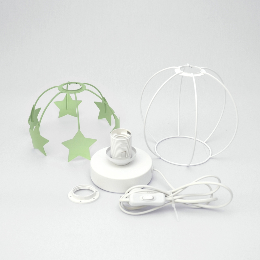 Lampada da tavolo per bambini STARS 1xE27/15W/230V verde/bianco