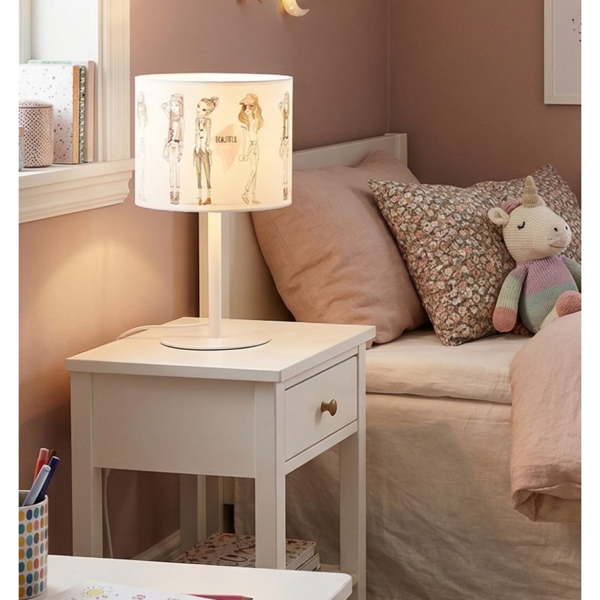 Lampada da tavolo per ragazze GIRLS VIBES 1xE27/60W/230V Ø 18 cm