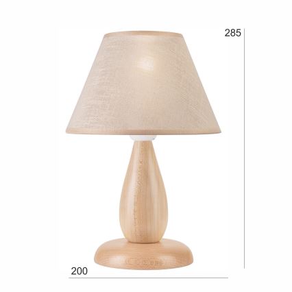 Lampada da tavolo PERA 1xE27/60W/230V beige/faggio