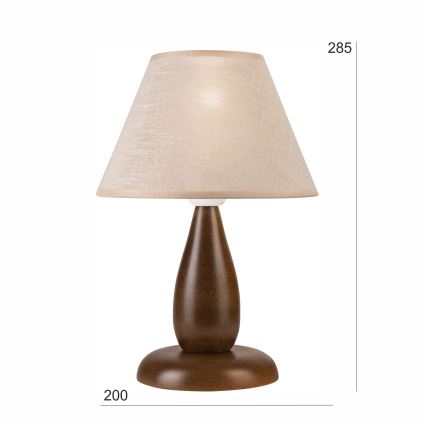 Lampada da tavolo PERA 1xE27/60W/230V marrone scuro/faggio