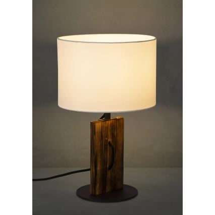 Lampada da tavolo PINUS 1xE27/40W/230V bianco/legno