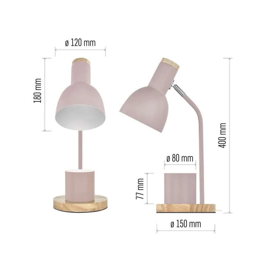 Lampada da tavolo POPPY 1xE27/25W/230V rosa