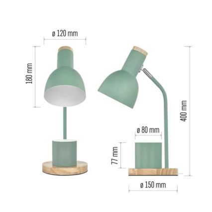 Lampada da tavolo POPPY 1xE27/25W/230V verde