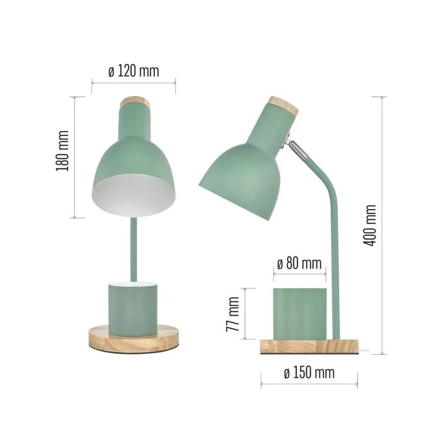 Lampada da tavolo POPPY 1xE27/25W/230V verde