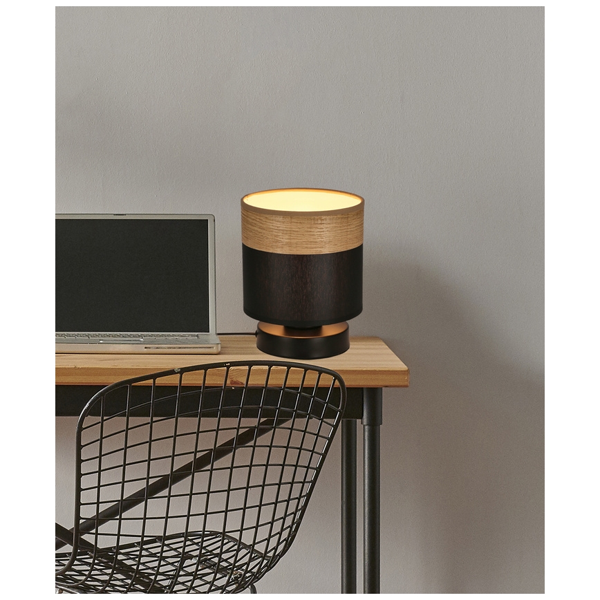 Lampada da tavolo PORTO 1xE27/60W/230V nero/marrone