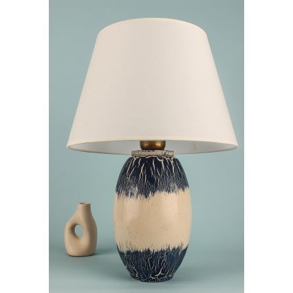 Lampada da tavolo RAMZES 1xE27/40W/230V beige/blu