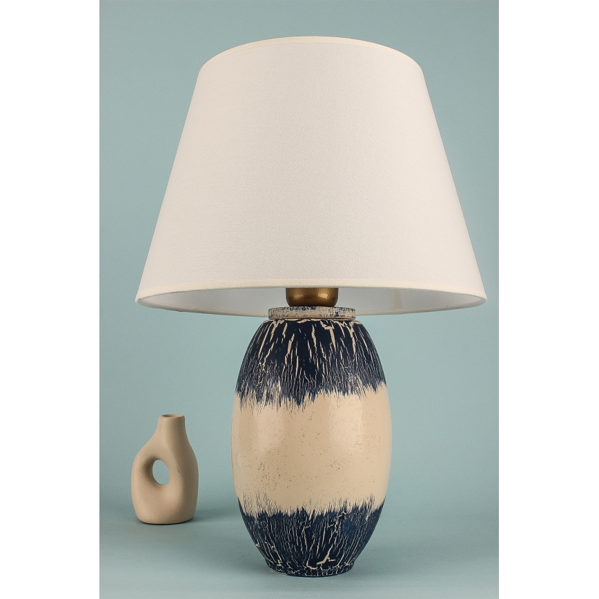 Lampada da tavolo RAMZES 1xE27/40W/230V beige/blu