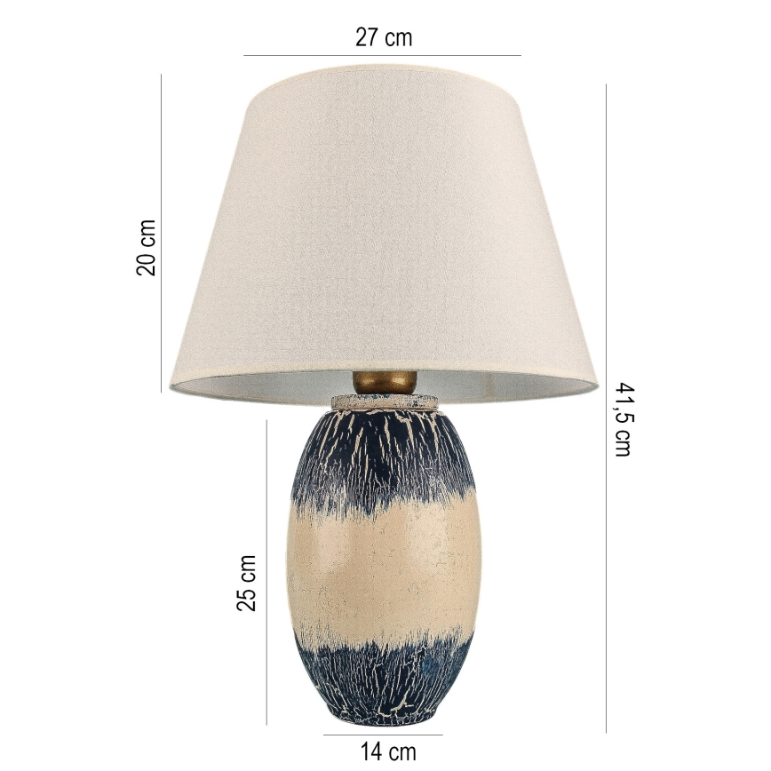 Lampada da tavolo RAMZES 1xE27/40W/230V beige/blu