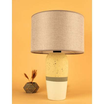 Lampada da tavolo RAMZES 1xE27/40W/230V beige/gialla