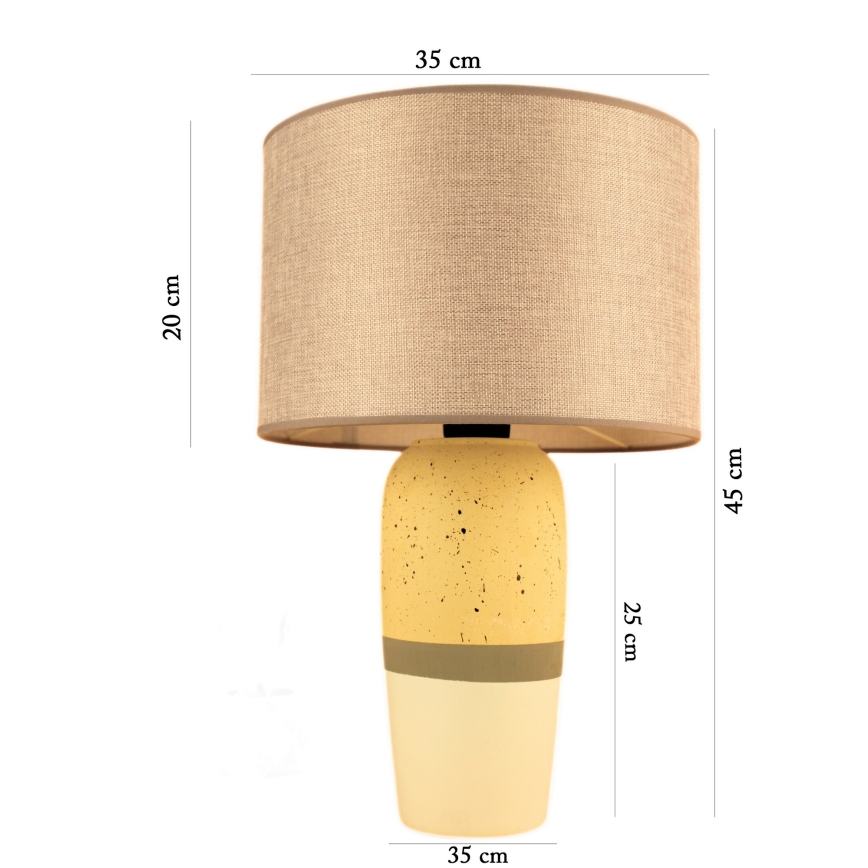 Lampada da tavolo RAMZES 1xE27/40W/230V beige/gialla