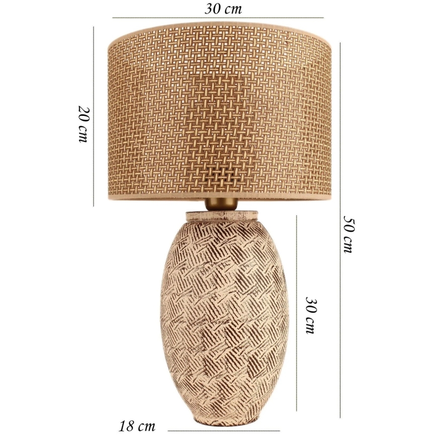 Lampada da tavolo RAMZES 1xE27/40W/230V beige