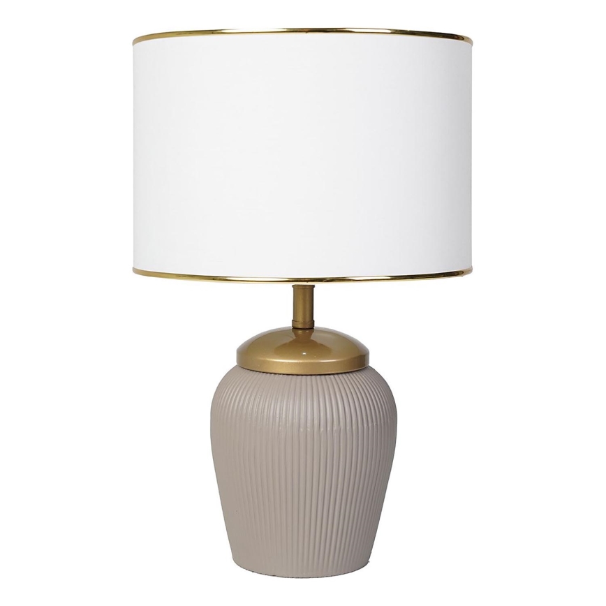 Lampada da tavolo RAMZES 1xE27/40W/230V bianca/beige