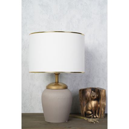 Lampada da tavolo RAMZES 1xE27/40W/230V bianca/beige