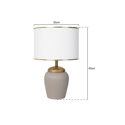 Lampada da tavolo RAMZES 1xE27/40W/230V bianca/beige