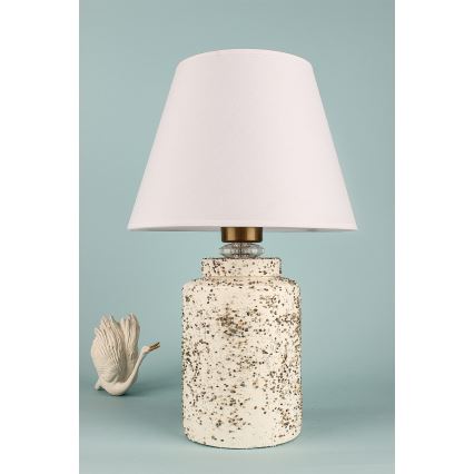 Lampada da tavolo RAMZES 1xE27/40W/230V bianca/beige