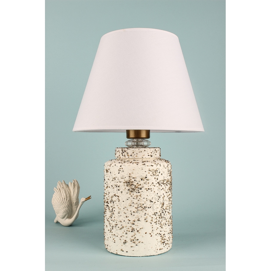 Lampada da tavolo RAMZES 1xE27/40W/230V bianca/beige
