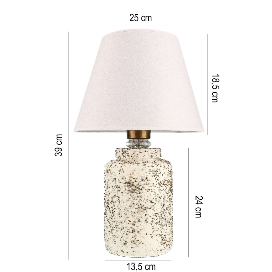 Lampada da tavolo RAMZES 1xE27/40W/230V bianca/beige