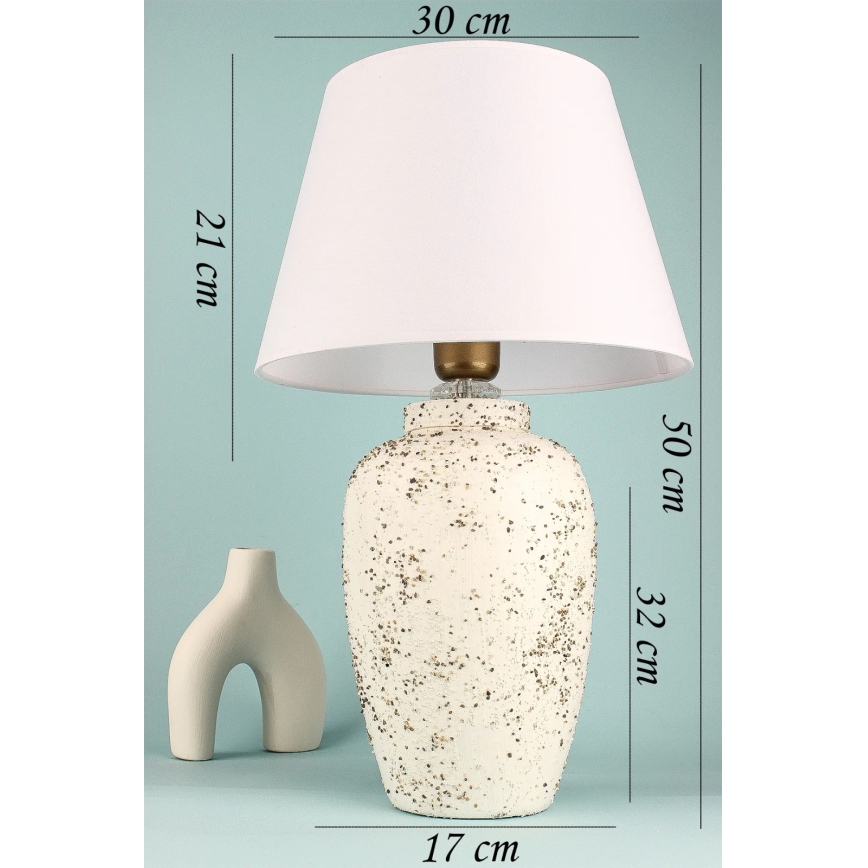 Lampada da tavolo RAMZES 1xE27/40W/230V bianca/crema