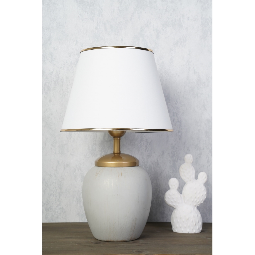 Lampada da tavolo RAMZES 1xE27/40W/230V bianca/grigia