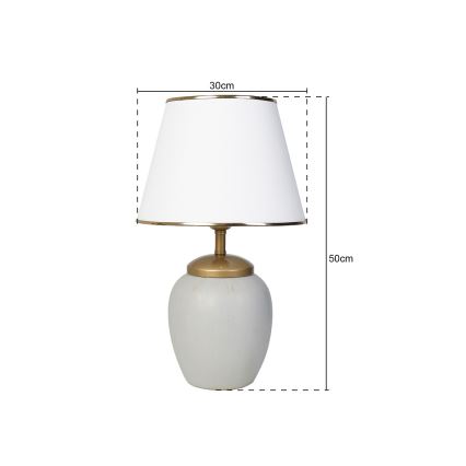 Lampada da tavolo RAMZES 1xE27/40W/230V bianca/grigia