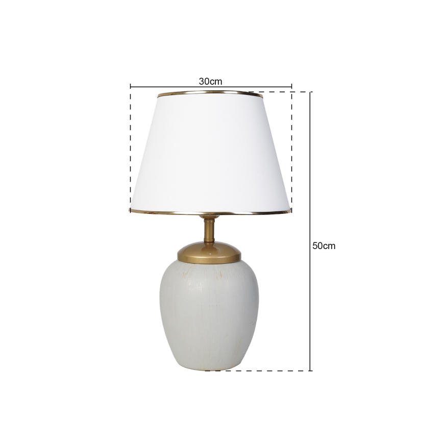 Lampada da tavolo RAMZES 1xE27/40W/230V bianca/grigia