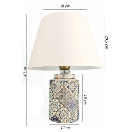 Lampada da tavolo RAMZES 1xE27/40W/230V bianca/grigia