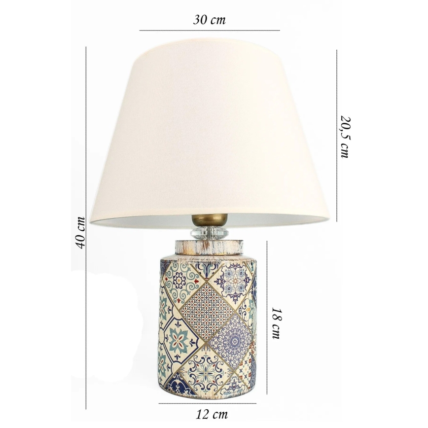 Lampada da tavolo RAMZES 1xE27/40W/230V bianca/grigia