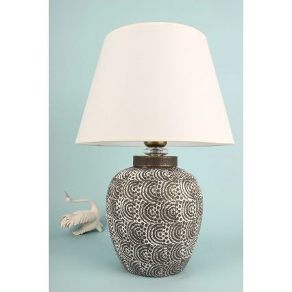 Lampada da tavolo RAMZES 1xE27/40W/230V bianca/grigia
