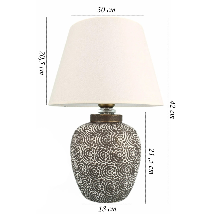 Lampada da tavolo RAMZES 1xE27/40W/230V bianca/grigia