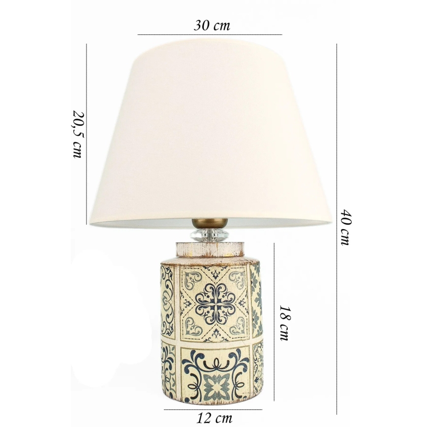 Lampada da tavolo RAMZES 1xE27/40W/230V bianca