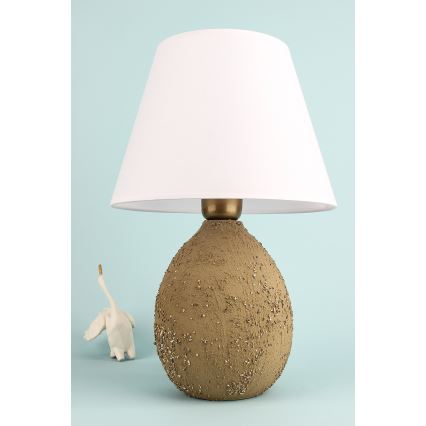 Lampada da tavolo RAMZES 1xE27/40W/230V bianca/marrone